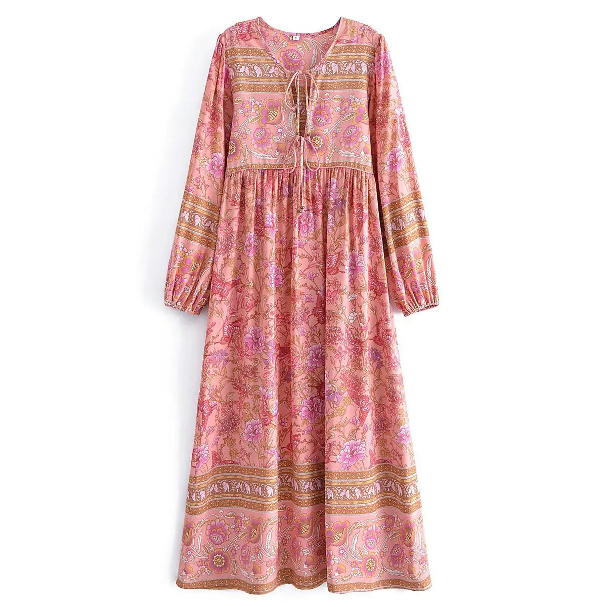 Floral Fringed Long Dress