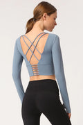 High Stretch Cropped Long Sleeve Gym Fit Top